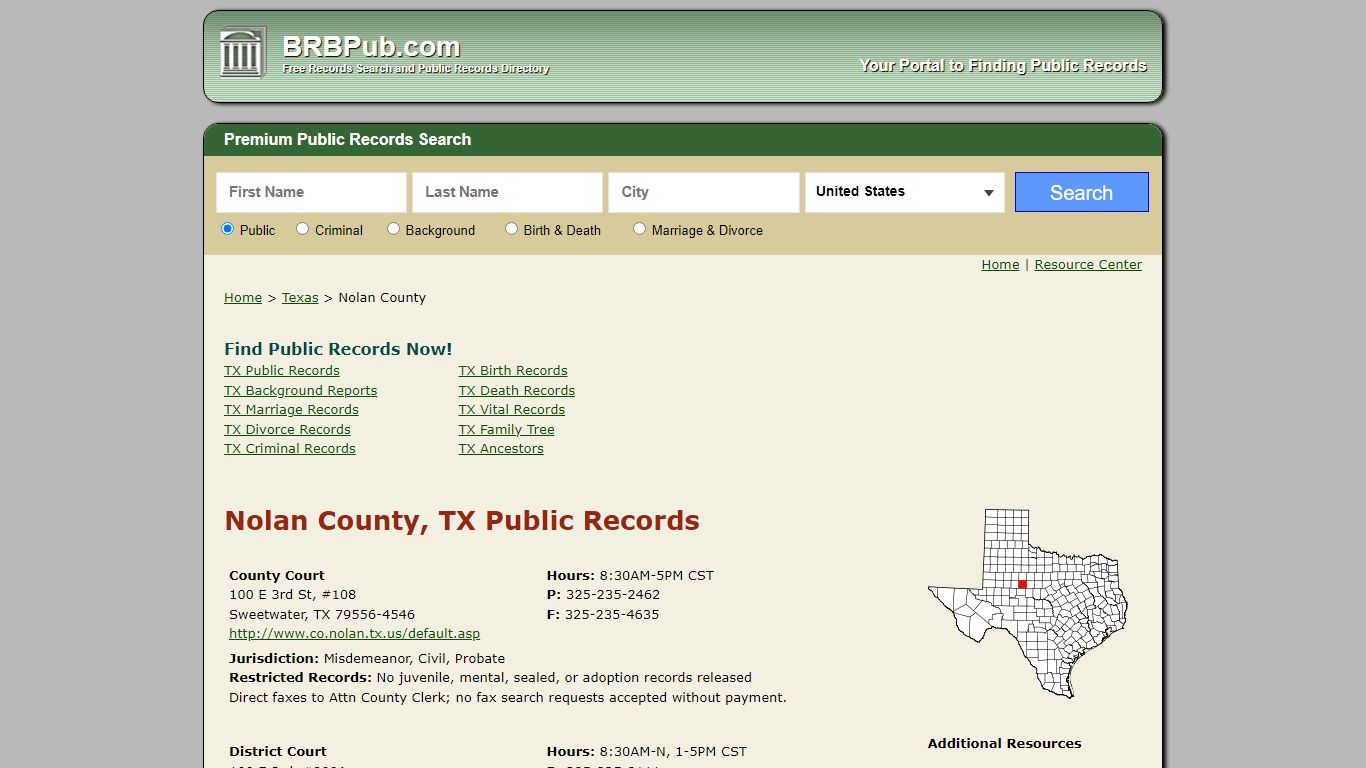 Nolan County Public Records | Search Texas Government Databases